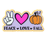 Peace Love Fall Cookie Cutter | Stamp | Stencil #1 Halloween / Fall Cookie Cutter Lady