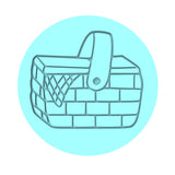 Picnic Basket Cookie Cutter | Stamp | Stencil #1 Animals & Dinosaurs Cookie Cutter Lady MINI - 2 Inches (5cm) Debosser ONLY