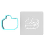 Picnic Basket Cookie Cutter | Stamp | Stencil #1 Animals & Dinosaurs Cookie Cutter Lady MINI - 2 Inches (5cm) **BUNDLE** Cutter + Stencil