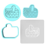 Picnic Basket Cookie Cutter | Stamp | Stencil #1 Animals & Dinosaurs Cookie Cutter Lady MINI - 2 Inches (5cm) **FULL SET BUNDLE** Cutter + Stamp + Stencil + Debosser **BEST DEAL**