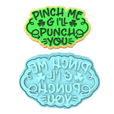 Pinch Me and I'll Punch You Cookie Cutter | Stamp | Stencil #1 Wedding / Baby / V Day Cookie Cutter Lady MINI - 2 Inches (5cm) **BUNDLE** Cutter + Stamp