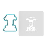 Pink Nightmare Cookie Cutter | Stamp | Stencil #1 Xmas / Winter / NYE Cookie Cutter Lady TEENY - 1 Inch (2.5cm) **BUNDLE** Cutter + Stencil