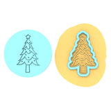 Polka Dot Christmas Tree Cookie Cutter | Stamp | Stencil #3 Xmas / Winter / NYE Cookie Cutter Lady MINI - 2 Inches (5cm) **BUNDLE** Cutter + Debosser