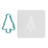 Polka Dot Christmas Tree Cookie Cutter | Stamp | Stencil #3 Xmas / Winter / NYE Cookie Cutter Lady MINI - 2 Inches (5cm) **BUNDLE** Cutter + Stencil
