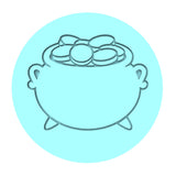 Pot of Gold Cookie Cutter | Stamp | Stencil #2 Wedding / Baby / V Day Cookie Cutter Lady MINI - 2 Inches (5cm) Debosser ONLY