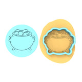 Pot of Gold Cookie Cutter | Stamp | Stencil #2 Wedding / Baby / V Day Cookie Cutter Lady MINI - 2 Inches (5cm) **BUNDLE** Cutter + Debosser