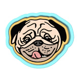 Pug Face Tongue Cookie Cutter | Stamp | Stencil #1 Animals & Dinosaurs Cookie Cutter Lady