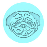 Pug Face Tongue Cookie Cutter | Stamp | Stencil #1 Animals & Dinosaurs Cookie Cutter Lady MINI - 2 Inches (5cm) Debosser ONLY