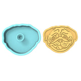 Pug Face Tongue Cookie Cutter | Stamp | Stencil #1 Animals & Dinosaurs Cookie Cutter Lady