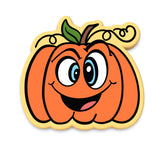 Pumpkin Crazy Face Cookie Cutter | Stamp | Stencil #1