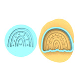 Rainbow Boho Cookie Cutter | Stamp | Stencil #2 Cookie Cutter Lady MINI - 2 Inches (5cm) **BUNDLE** Cutter + Debosser