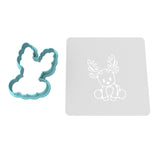 Reindeer Body Cookie Cutter | Stamp | Stencil #1 Animals & Dinosaurs Cookie Cutter Lady MINI - 2 Inches (5cm) **BUNDLE** Cutter + Stencil