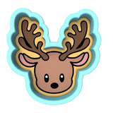 Reindeer Face Cookie Cutter | Stamp | Stencil #1
