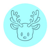 Reindeer Face Cookie Cutter | Stamp | Stencil #1 Animals & Dinosaurs Cookie Cutter Lady MINI - 2 Inches (5cm) Debosser ONLY