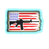 Rifle Flag Cookie Cutter | Stamp | Stencil #1 Boys/ Army / Outdoorsman Cookie Cutter Lady