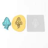 Rocketship Cookie Cutter | Stamp | Stencil #1