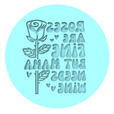 Roses are Fine but Mama Needs Wine Cookie Cutter | Stamp | Stencil Wedding / Baby / V Day Cookie Cutter Lady MINI - 2 Inches (5cm) Debosser ONLY