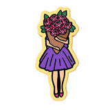 Roses Girl Cookie Cutter | Stamp | Stencil #1