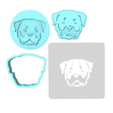 Rottweiler Cookie Cutter | Stamp | Stencil #1 Animals & Dinosaurs Cookie Cutter Lady MINI - 2 Inches (5cm) **FULL SET BUNDLE** Cutter + Stamp + Stencil + Debosser **BEST DEAL**