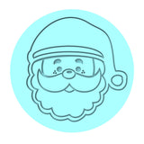 Santa Claus Face Cookie Cutter | Stamp | Stencil #3 Xmas / Winter / NYE Cookie Cutter Lady MINI - 2 Inches (5cm) Debosser ONLY