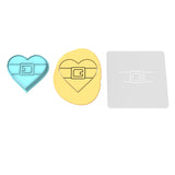 Santa Heart Cookie Cutter | Stamp | Stencil #1