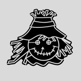 Scarecrow Head Cookie Cutter | Stamp | Stencil #1 Halloween / Fall Cookie Cutter Lady 2 Inch Small Cupcake Stencil Only No