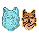Shiba Inu Cookie Cutter | Stamp | Stencil #1 Animals & Dinosaurs Cookie Cutter Lady MINI - 2 Inches (5cm) **BUNDLE** Cutter + Stamp
