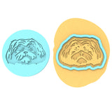 Shih Tzu Cookie Cutter | Stamp | Stencil #1 Animals & Dinosaurs Cookie Cutter Lady MINI - 2 Inches (5cm) **BUNDLE** Cutter + Debosser