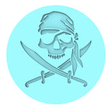 Skull Bandana Cookie Cutter | Stamp | Stencil #1 Boys/ Army / Outdoorsman Cookie Cutter Lady MINI - 2 Inches (5cm) Debosser ONLY