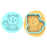 Skunk Cookie Cutter | Stamp | Stencil #1 Animals & Dinosaurs Cookie Cutter Lady MINI - 2 Inches (5cm) **BUNDLE** Cutter + Debosser