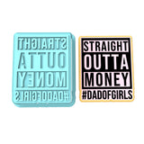 Straight Outta Money Cookie Cutter | Stamp | Stencil #1 Wedding / Baby / V Day Cookie Cutter Lady MINI - 2 Inches (5cm) **BUNDLE** Cutter + Stamp
