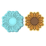 Sunflower Cookie Cutter | Stamp | Stencil #2A Animals & Dinosaurs Cookie Cutter Lady MINI - 2 Inches (5cm) **BUNDLE** Cutter + Stamp