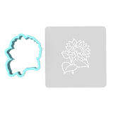 Sunflower Stem Cookie Cutter | Stamp | Stencil Animals & Dinosaurs Cookie Cutter Lady MINI - 2 Inches (5cm) **BUNDLE** Cutter + Stencil