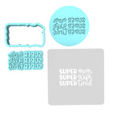 Super Mom Super Wife Cookie Cutter | Stamp | Stencil Animals & Dinosaurs Cookie Cutter Lady MINI - 2 Inches (5cm) **FULL SET BUNDLE** Cutter + Stamp + Stencil + Debosser **BEST DEAL**