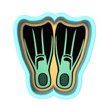Swim Flipper Pair Cookie Cutter | Stamp | Stencil #1