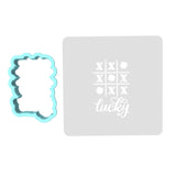 Tic Tac Toe Clover Lucky Cookie Cutter | Stamp | Stencil #1 Cookie Cutter Lady MINI - 2 Inches (5cm) **BUNDLE** Cutter + Stencil
