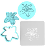 Tiger Lily Cookie Cutter | Stamp | Stencil #1 Animals & Dinosaurs Cookie Cutter Lady MINI - 2 Inches (5cm) **FULL SET BUNDLE** Cutter + Stamp + Stencil + Debosser **BEST DEAL**