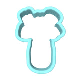 Tulips Jar Cookie Cutter | Stamp | Stencil #1 Animals & Dinosaurs Cookie Cutter Lady MINI - 2 Inches (5cm) Cookie Cutter ONLY (Outline)