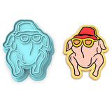 Turkey Head Cookie Cutter | Stamp | Stencil Halloween / Fall Cookie Cutter Lady 2 Inch Small Cupcake Cutter + Stamp No