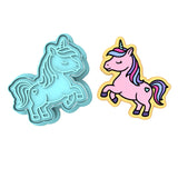 Unicorn Body Cookie Cutter | Stamp | Stencil #4 Animals & Dinosaurs Cookie Cutter Lady MINI - 2 Inches (5cm) **BUNDLE** Cutter + Stamp