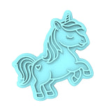 Unicorn Body Cookie Cutter | Stamp | Stencil #4 Animals & Dinosaurs Cookie Cutter Lady MINI - 2 Inches (5cm) Stamp ONLY