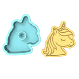 Unicorn Head Cookie Cutter | Stamp | Stencil #4 Animals & Dinosaurs Cookie Cutter Lady