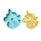 Unicorn Head Cookie Cutter | Stamp | Stencil #5 Animals & Dinosaurs Cookie Cutter Lady