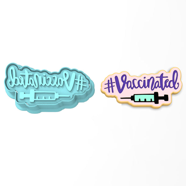 Vaccinated Hashtag Cookie Cutter | Stamp | Stencil #1