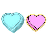 Valentine Candy Heart Blank Cookie Cutter | Stamp | Stencil #2 Wedding / Baby / V Day Cookie Cutter Lady MINI - 2 Inches (5cm) **BUNDLE** Cutter + Stamp