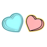 Valentine Candy Heart Blank Cookie Cutter | Stamp | Stencil #3 Wedding / Baby / V Day Cookie Cutter Lady MINI - 2 Inches (5cm) **BUNDLE** Cutter + Stamp