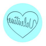 Valentine Cursive Heart Cookie Cutter | Stamp | Stencil #1 Wedding / Baby / V Day Cookie Cutter Lady MINI - 2 Inches (5cm) Debosser ONLY