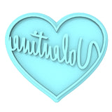 Valentine Cursive Heart Cookie Cutter | Stamp | Stencil #1 Wedding / Baby / V Day Cookie Cutter Lady MINI - 2 Inches (5cm) Stamp ONLY