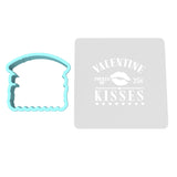Valentine Kisses Pucker Up Cookie Cutter | Stamp | Stencil Girly / Dolls / Princess Cookie Cutter Lady MINI - 2 Inches (5cm) **BUNDLE** Cutter + Stencil