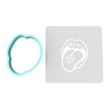 Valentine Tongue No Cookie Cutter | Stamp | Stencil Girly / Dolls / Princess Cookie Cutter Lady MINI - 2 Inches (5cm) **BUNDLE** Cutter + Stencil